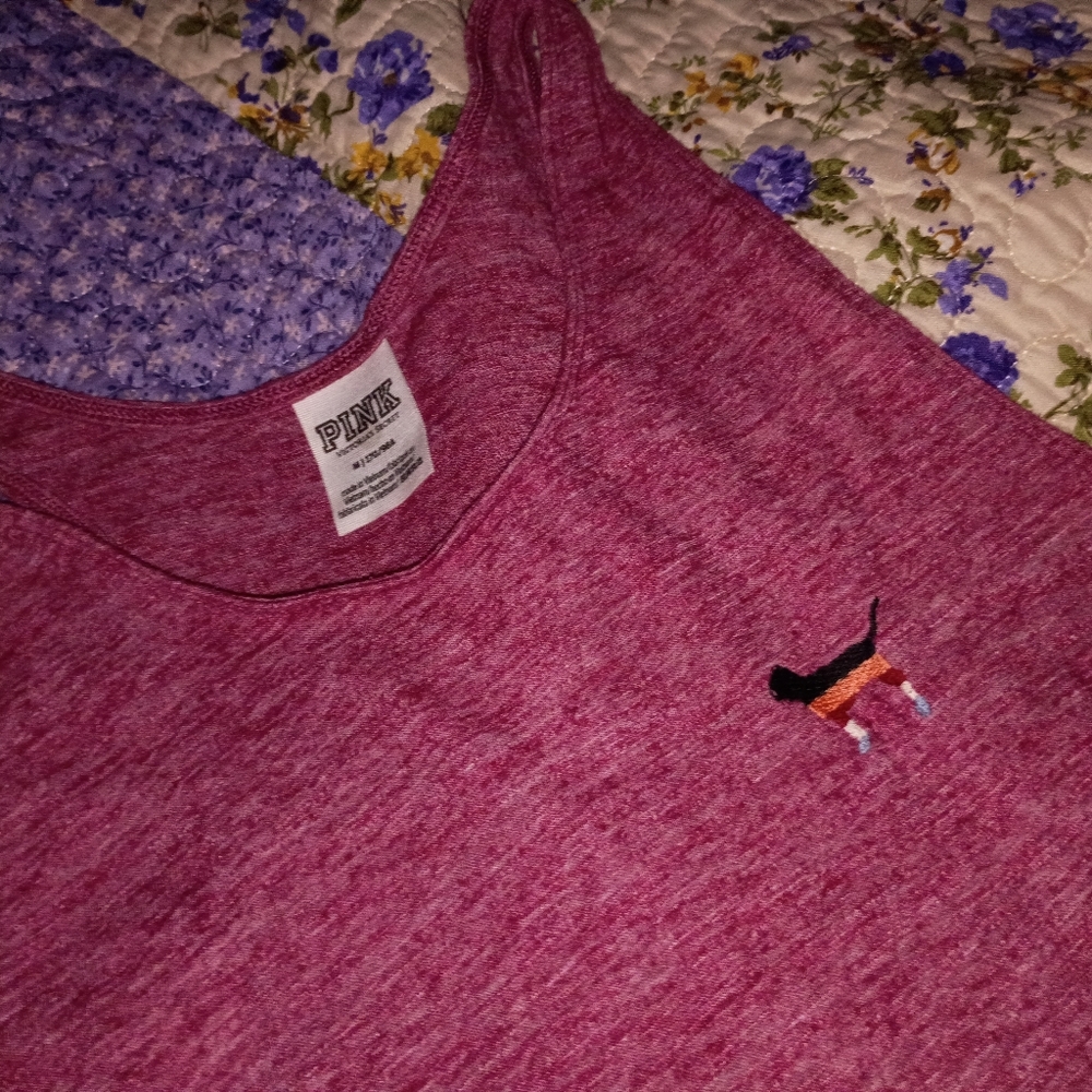 Vintage Y2K Victoria Secret Tank Top Shirt Pup Dog VS Logo Print M